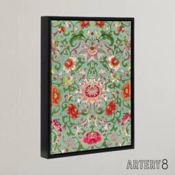 "Artery8 Owen Jones Colorful Chinese Floral Pattern Framed Canvas Art Print - Size: W12"" x H16""" - thumbnail 2