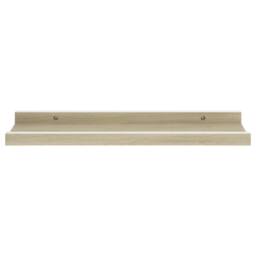 Berkfield Home Wall Shelves 4 pcs White & Sonoma Oak 40x9x3 cm in Natural - Size: 40 x 9 x 3 cm - thumbnail 5