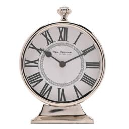 WILLIAM WIDDOP Round Silver Mantle Clock