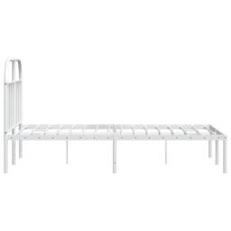 Berkfield Home Metal Bed Frame with Headboard White 135x190 cm Double - thumbnail 7