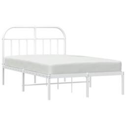 Berkfield Home Metal Bed Frame with Headboard White 135x190 cm Double - thumbnail 5