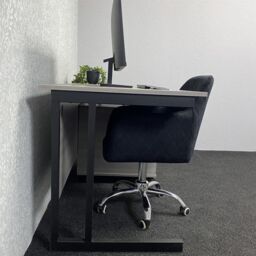 KOSY KOALA Grey Office Desk Set with Black Velvet Upholstered Chair Wooden Room Furniture - thumbnail 8