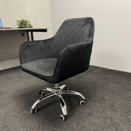 KOSY KOALA Grey Office Desk Set with Black Velvet Upholstered Chair Wooden Room Furniture - thumbnail 4