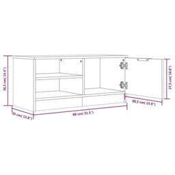 Berkfield Home TV Cabinet High Gloss White 80x35x36.5 cm Engineered Wood - thumbnail 9