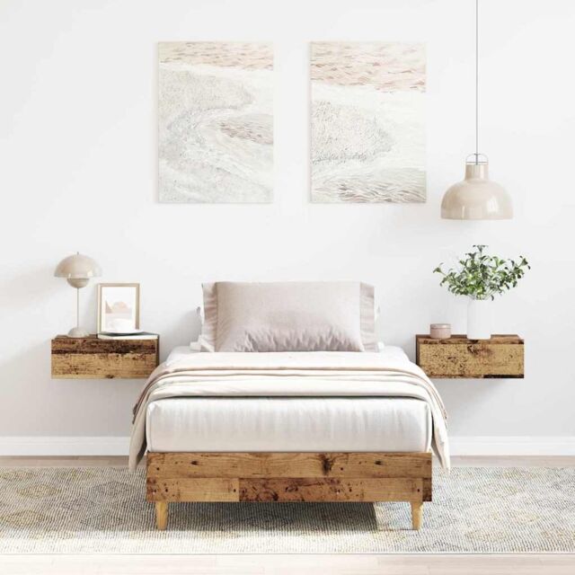 Berkfield Home Bed Frame No Mattress Old Wood 90x200 cm Engineered Wood in Brown - image 1