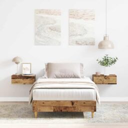 Berkfield Home Bed Frame No Mattress Old Wood 90x200 cm Engineered Wood in Brown - thumbnail 1