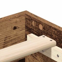 Berkfield Home Bed Frame No Mattress Old Wood 90x200 cm Engineered Wood in Brown - thumbnail 8