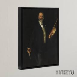 "Artery8 Artist William Merritt Chase Portrait Sargent Framed Canvas Wall Art in Black - Size: W24"" x H32""" - thumbnail 2