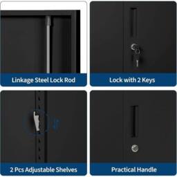 SPETLEK Metal Storage Cabinet Locking in Black - thumbnail 2