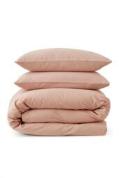 Martex Touch of Linen Duvet Cover Set (Includes 2 Pillowcases 1 For Single) in Pale Pink - Size: Super King - thumbnail 4