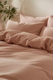 Martex Touch of Linen Duvet Cover Set (Includes 2 Pillowcases 1 For Single) in Pale Pink - Size: Super King - thumbnail 3