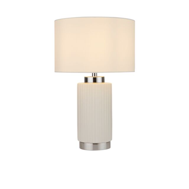 Lighting Collection Ceramic Chrome Table Lamp Table Lamp in White - image 1