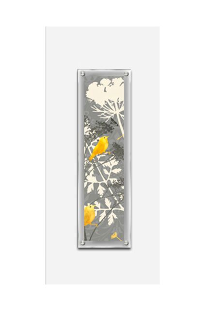 Orsina Yellow Bird 2 Framed Wall Art Home Wall Décor in White - image 1