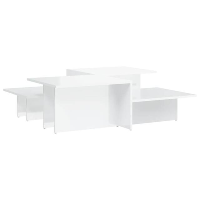 Berkfield Home Coffee Tables 2 pcs High Gloss White Engineered Wood - image 1