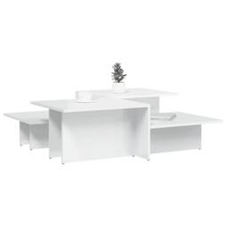 Berkfield Home Coffee Tables 2 pcs High Gloss White Engineered Wood - thumbnail 3