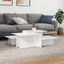 Berkfield Home Coffee Tables 2 pcs High Gloss White Engineered Wood - thumbnail 2