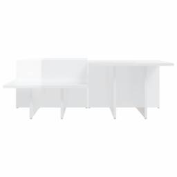 Berkfield Home Coffee Tables 2 pcs High Gloss White Engineered Wood - thumbnail 5