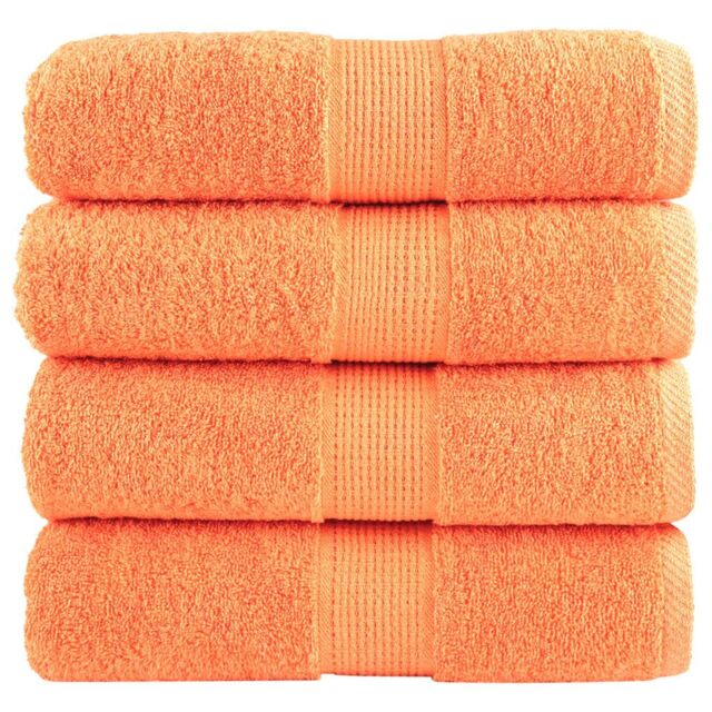 Berkfield Home Premium Soap Towels SOLUND 4 pcs Orange 30x30 cm 600 gsm - image 1