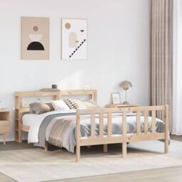 Berkfield Home Bed Frame with Headboard without Mattress 120x200 cm in Brown - thumbnail 2