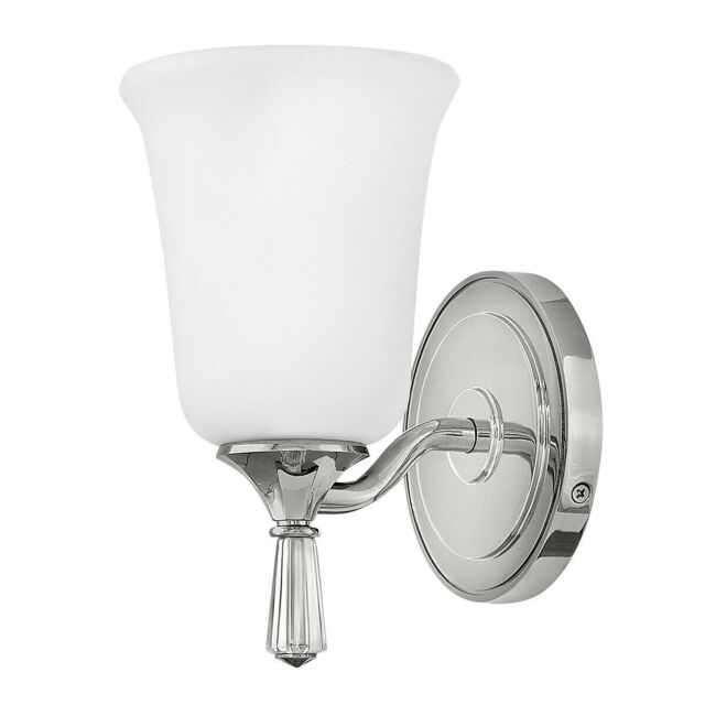 Loops IP44 Wall Light Opaque Glass Shade Faceted Crystal Polished Chrome LED G9 3.5W in Clear