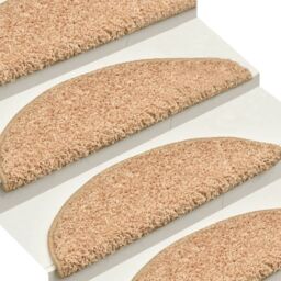 Berkfield Home Carpet Stair Treads 15 pcs Gold 56x17x3 cm - Size: Medium - thumbnail 4