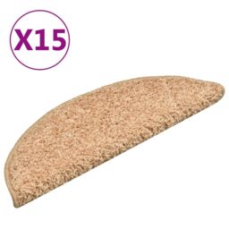 Berkfield Home Carpet Stair Treads 15 pcs Gold 56x17x3 cm - Size: Medium - thumbnail 2
