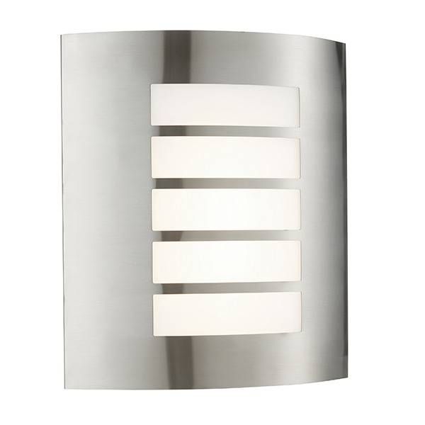 Netlighting Bianco Integrated LED 1 Light Outdoor Wall Light Brushed Stainless Steel Opal Polypropylene IP44 in Grey - image 1