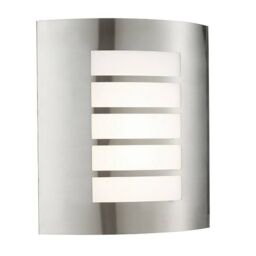 Netlighting Bianco Integrated LED 1 Light Outdoor Wall Light Brushed Stainless Steel Opal Polypropylene IP44 in Grey - thumbnail 1