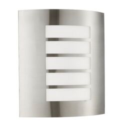 Netlighting Bianco Integrated LED 1 Light Outdoor Wall Light Brushed Stainless Steel Opal Polypropylene IP44 in Grey - thumbnail 2