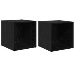 Berkfield Home TV Cabinet 2 pcs Black 37 x 35 x 37 cm Engineered wood - thumbnail 2