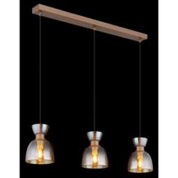 Netlighting Massey Bar Pendant Coffee Colored Matt Amber Glass Shade 3x E14 in Brown - thumbnail 5