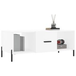 Berkfield Home Decorative Coffee Table White 102x50x40 cm Engineered Wood - Size: 102 x 50 x 40 cm - thumbnail 1