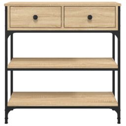 Berkfield Home Console Table Sonoma Oak 72.5x25x75 cm Engineered Wood in Brown - thumbnail 6