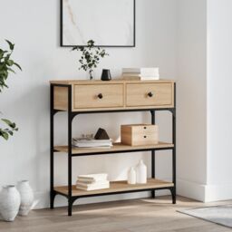 Berkfield Home Console Table Sonoma Oak 72.5x25x75 cm Engineered Wood in Brown - thumbnail 1