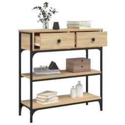 Berkfield Home Console Table Sonoma Oak 72.5x25x75 cm Engineered Wood in Brown - thumbnail 4