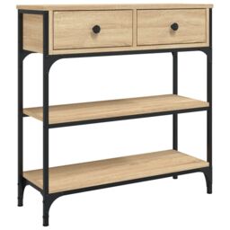 Berkfield Home Console Table Sonoma Oak 72.5x25x75 cm Engineered Wood in Brown - thumbnail 2
