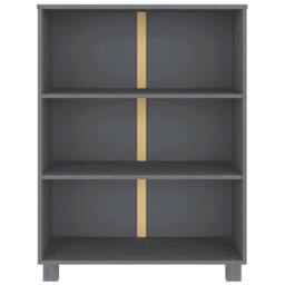Berkfield Home Book Cabinet HAMAR Dark Grey 85x35x112 cm Solid Wood Pine - Size: 85 x 35 x 112 cm - thumbnail 3