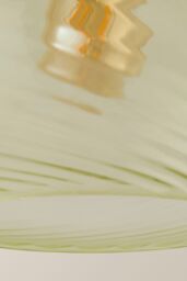 ValueLights Corinne Twill Spiral Bulbous Glass Easy Fit Pendant Lamp Shade with LED Bulb in Light Green - thumbnail 5