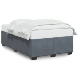 Berkfield Home Bed Frame without Mattress Dark Grey¬†Double Velvet in Grey - Size: Double - thumbnail 2