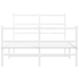 Berkfield Home Metal Bed Frame without Mattress with Footboard¬†White 120x200cm in White - Size: Small Double - thumbnail 5