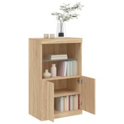 Berkfield Home Sideboard with LED Lights Sonoma Oak 60.5x37x100 cm in Light Tan - thumbnail 5