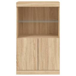 Berkfield Home Sideboard with LED Lights Sonoma Oak 60.5x37x100 cm in Light Tan - thumbnail 6