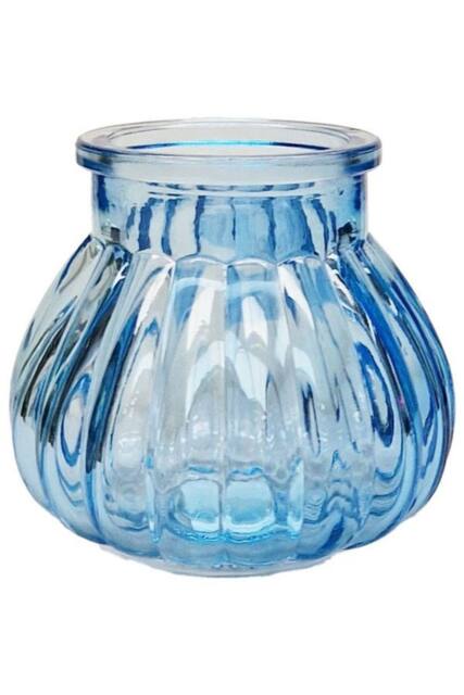 KDMD Blue Veneto Bubble Glass Jar Vase 7.5cm 12 Pack - image 1