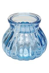 KDMD Blue Veneto Bubble Glass Jar Vase 7.5cm 12 Pack - thumbnail 5
