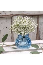 KDMD Blue Veneto Bubble Glass Jar Vase 7.5cm 12 Pack - thumbnail 3