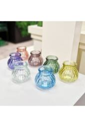 KDMD Blue Veneto Bubble Glass Jar Vase 7.5cm 12 Pack - thumbnail 7