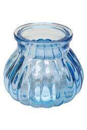 KDMD Blue Veneto Bubble Glass Jar Vase 7.5cm 12 Pack - thumbnail 6