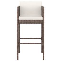 Berkfield Home Beautiful 7 Piece Garden Bar Set with Cushions Brown Poly Rattan - thumbnail 5