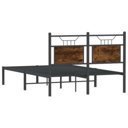 Berkfield Home Bed Frame without Mattress Smoked Oak 120x190 cm Small Double Engineered Wood in Brown - thumbnail 8