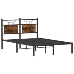 Berkfield Home Bed Frame without Mattress Smoked Oak 120x190 cm Small Double Engineered Wood in Brown - thumbnail 5